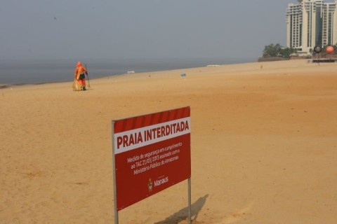 Ponta Negra é interditada para banho no rio Negro